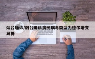 烟台确诊/烟台确诊病例病毒类型为德尔塔变异株